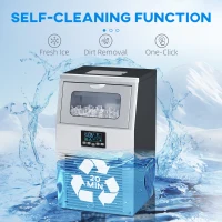 HOMCOM Commercial Ice Maker with 4kg Ice Storage - Silver Tone(m-7)