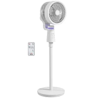 HOMCOM Standventilator Luftzirkulator Lüfter mit 3 Geschwindigkeitsstufen Fernbedienung Timer 70°+90° Oszillation(m-12)