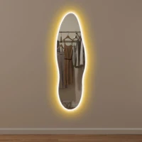 HOMCOM Espelho de Pé com Luzes LED 40x120 cm Espelho de Parede com Iluminação em 3 Cores Função de Memória e Controlo Tátil Transparente(m-9)