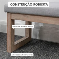 HOMCOM Pousa-pés para Sala de Estar, Banco Baixo Estofado em Linho Sintético com Estrutura de Madeira, Cinzento(m-4)