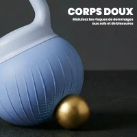 SPORTNOW Kettlebell 10 kg, haltère avec poignée Antidérapante ergonomique, haltère à boule, musculation, entraînement, Bleu(m-4)