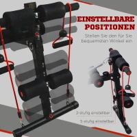 HOMCOM sit up buiktrainer trainingsbank fitnessbank in hoogte verstelbaar(m-5)