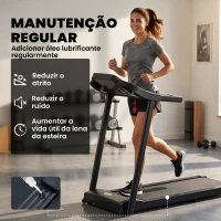 HOMCOM Passadeira para Casa 1-12 KM/H 1,5HP com 12 Programas Rodas Ecrã LED e Suporte para Telemóvel para Casa ou Escritório(m-5)