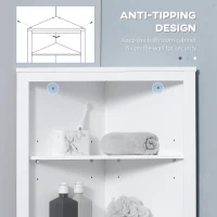 kleankin Triangle Bathroom Cabinet, Corner Bathroom Storage Unit with Cupboard and 3-Tier Shelves, Free Standing, White(m-7)