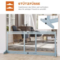 PawHut Hondenhek, traphek, 180 cm hoog, verstelbaar in hoogte, grijs + zwart(m-5)