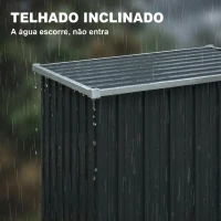 Outsunny Abrigo de Jardim 0,69 m² 83x89x163 cm com Telhado Inclinado Porta com Fecho Inclui Luvas Cinzento Escuro(m-6)