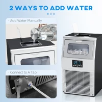 HOMCOM Commercial Ice Maker with 4kg Ice Storage - Silver Tone(m-6)