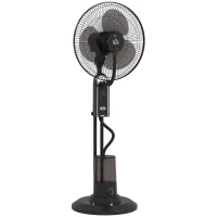 HOMCOM Ventilador de Pie con Nebulizador 3 Velocidades 3 Modos Oscilación de 70° Depósito de 3,2L y Mando 44,5x38,5x120cm Negro(m-1)