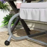 Outsunny 2-in-1 Hollywoodschommel met Ligfunctie, Verstelbaar Dak, tot 340 kg, Staal, 200x120x164 cm, Grijs(m-8)