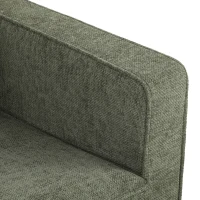 HOMCOM 3 Seater Sofa Button Tufted Upholstered Couch with Wood Legs for Living Room, Green(m-9)