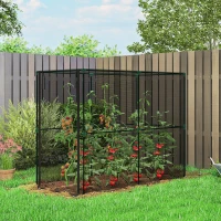 Outsunny Fruit Cage Bird Netting, Brassica Cage Plant Protection Tent with Zipped Door, Anti Bird, Insects, Small Animals, Black(m-2)