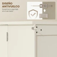 HOMCOM Armario Despensa Cocina con 2 Puertas 16 Estantes y Estante Ajustable para Comedor Salón 60x40x120 cm Crema(m-7)