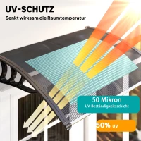 Outsunny Voordak, voordeuroverkapping, overkapping voor ingangen en ramen, 100L x 75B x 23H cm, Zwart(m-4)