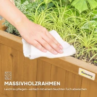 Outsunny Verhoogd Tuinbed met Klimrek en Dak, Plantenbak, Bloementuin, weerbestendig, Hout, 90 x 45 x 183 cm, Geel(m-7)