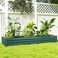 Outsunny Floreira Exterior Grande Retangular em Aço Galvanizadocom Base Aberta 240x60x30 cm Verde(m-8)