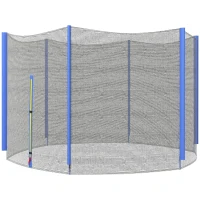 SPORTNOW Red de Seguridad para Cama Elástica Ø305 cm para Exterior de 6 Postes con Anti-UV y Puerta con Cremallera Azul y Negro(m-1)