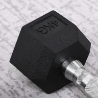 HOMCOM Rubber Dumbbell Sports Hex Weights Sets Home Gym Fitness Hexagonal Dumbbells Kit Weight Lifting Exercise (2 x 4kg)(m-8)