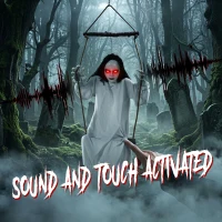 HOMCOM 170cm Animated Hanging Swing Ghost Halloween Decoration, Sound Touch Activated Ghost Halloween Animatronic(m-5)