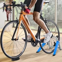 HOMCOM Home trainer vélo support d'entrainement pliable pour vélo de route roues 26 à 29 pouces gris métal bleu(m-2)