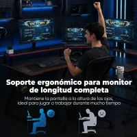 HOMCOM Mesa Gaming Esquinero con Enchufes en Forma de L 128x128 cm con Soporte para Monitor Gancho y Portavasos Negro(m-6)
