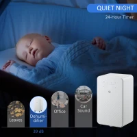 HOMCOM 2000mL Portable Dehumidifier with Air Purifier, 24H Timer, 5 Modes, 10L/Day, for Home Laundry, White(m-7)