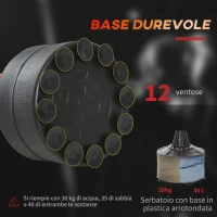 HOMCOM Sacco da Boxe ad Altezza Regolabile con Punching Ball e Base Riempibile, 88x48x155-205 cm, Rosso e Nero(m-6)