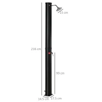 Outsunny Doccia Solare Riscaldata 55° per Esterno con Serbatoio da 35 Litri e Miscelatore, Nero(m-3)