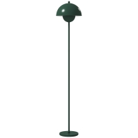 HOMCOM Stehlampe, runder Schirm, Fußschalter, langes Kabel, eleganter Look, Stahl, Grün