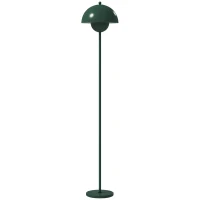 HOMCOM Stehlampe, runder Schirm, Fußschalter, langes Kabel, eleganter Look, Stahl, Grün(m-1)