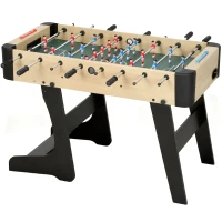 SPORTNOW Calcio Balilla Pieghevole con Impugnature Antiscivolo, 2 Palline e Segnapunti, Verde e color Legno(m-1)