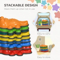ZONEKIZ 9PCs Kids Stepping Stones, Crocodile-Designed Sensory Toys, with Anti-Slip Edge Balance River Stones(m-6)