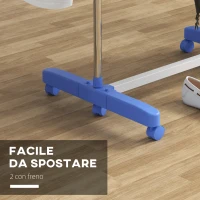 HOMCOM Stendino Verticale con 3 Ripiani Regolabili, in Acciaio e Plastica, 142x55x152 cm, Blu e Argento(m-7)