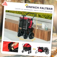 PawHut Hundewagen Hundebuggy klappbar für Hunde & Katzen bis 30 kg 110 x 65 x 102 cm Rot(m-7)