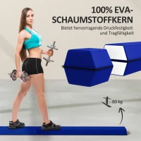 SPORTNOW Schwebebalken 2,4 m, faltbar, rutschfester Boden, für 3+ Jahre, bis 80 kg, Blau(m-5)