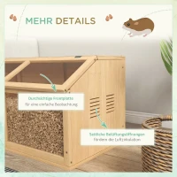PawHut Hamsterkooi voor Syrische Hamsters en Dwerghamsters, Met Platform, Hangbrug, Hutje, 85x45x44 cm(m-6)