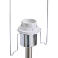 HOMCOM Lampadaire plume sur pied - ampoule E27 60 W max. - interrupteur à pied - dim. Ø 40 x 160H cm - métal chromé plumes d'oie blanc(m-7)