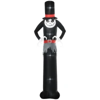 Outsunny Giant 10ft Halloween Inflatables Tall Ghost with Hat, Build-in LEDs Blow Up Scary Outdoor Decorations, for Party Yard Garden Lawn Decoration(m-1)