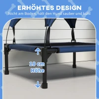 PawHut Hondenbed met Dak, Ademend, Waterafstotend, tot 20 kg, 76 x 61 x 69,5 cm, Donkerblauw(m-7)