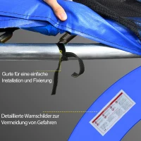 HOMCOM Trampolin Randabdeckung Sicherheitsnetz Wetterplane Leiter Randabdeckung: Ø 244cm Bunt(m-6)