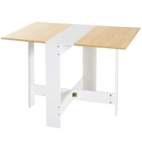 HOMCOM Mesa Plegable de Comedor Mesa Auxiliar de Cocina con Alas Abatibles Ahorra Espacio Diseño Moderno 103x76x73,5cm Madera(m-11)