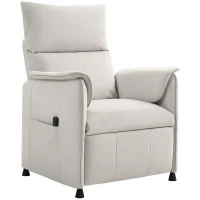 HOMCOM Poltrona Reclinabile Elettrica con Telecomando e Poggiapiedi, in Tessuto Effetto Velluto, 80x83x104 cm, Crema(m-11)