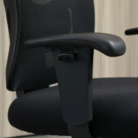 Vinsetto Mesh Bürostuhl Schreibtischstuhl Drehstuhl 360° drehbar mit Armlehne Höhenverstellbar mit Wippfunktion Belastbarkeit bis 180 kg Schwarz 71 x 63,5 x 100-110 cm(m-9)