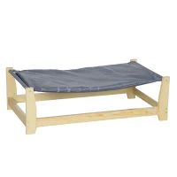 PawHut Cama Elevada para Cães Cama Elevada para Animais de Estimação Pequenos e Médios com Almofada Lavável Carga Máxima 15kg para Interior Exterior 90x50x28cm Cinza(m-11)