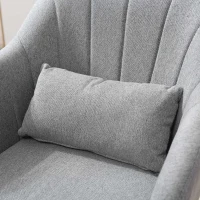 HOMCOM Werkstoel Draaistoel Barkruk Bureaustoel in hoogte verstelbaar, linnenachtig polyester, staal, grijs, 60 x 60 x 79-91 cm(m-9)