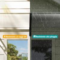 Outsunny Pensilina Tettoia da Esterno 195x75cm, Tettoia per Esterno Staffe in Policarbonato e Barre in Alluminio, per Balcone Finestre e Porte, Trasparente(m-7)