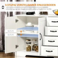 HOMCOM Dressoir, modern stijl, 4 lades, 1 kast, 105 cm x 40 cm x 76 cm, Wit(m-5)