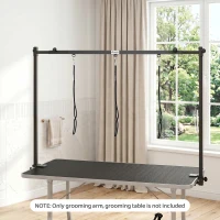 PawHut Dog Grooming Arm Adjustable H-Shape Dog Grooming Table Arm with Clamp and 3 Nooses Black(m-8)