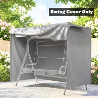 Outsunny Capa para Móveis de Jardim Capa Protetora para Baloiços de Exterior com Fecho de Correr 177x114x152 cm Cinzento(m-9)