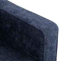 HOMCOM 3 Seater Sofa Button Tufted Upholstered Couch with Wood Legs for Living Room, Dark Blue(m-10)
