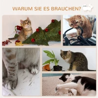 PawHut krabpaal, kattenplank, kattenboom, kattenligplaats, wandmontage, pluchen bekleding MDF(m-7)